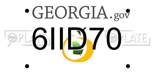6IID70 Georgia License Plate