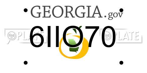 6IIO70 Georgia License Plate
