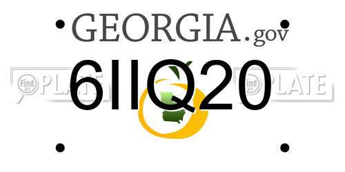 6IIQ20 Georgia License Plate