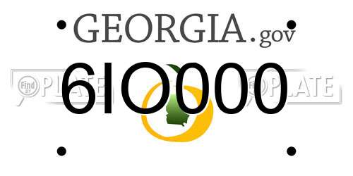 6IO000 Georgia License Plate