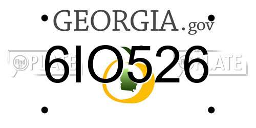 6IO526 Georgia License Plate
