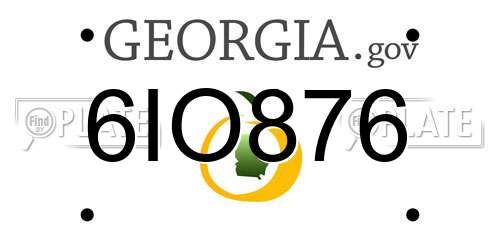 6IO876 Georgia License Plate