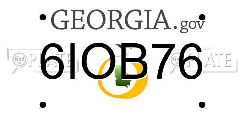 6IOB76 Georgia License Plate