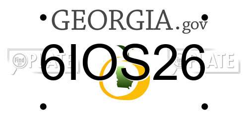 6IOS26 Georgia License Plate
