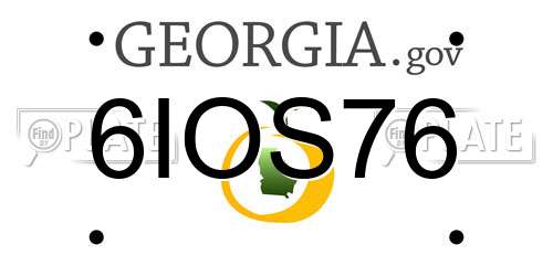 6IOS76 Georgia License Plate
