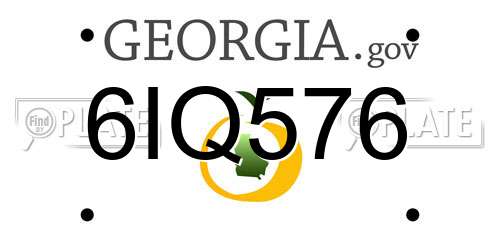 6IQ576 Georgia License Plate