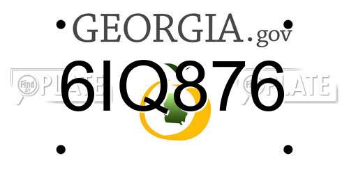 6IQ876 Georgia License Plate