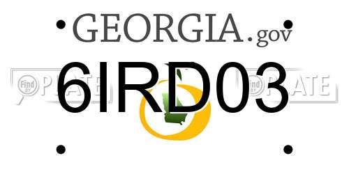6IRD03 Georgia License Plate
