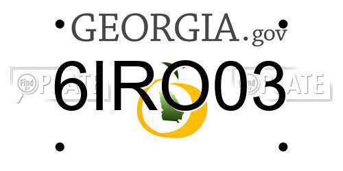 6IRO03 Georgia License Plate