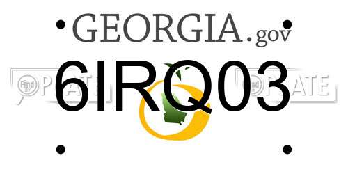 6IRQ03 Georgia License Plate