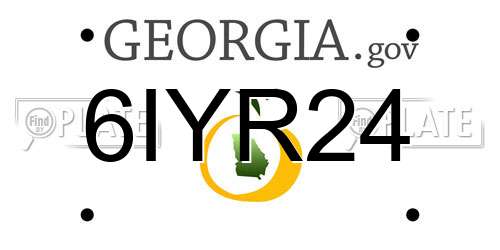 6IYR24 Georgia License Plate