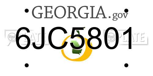6JC5801 Georgia License Plate