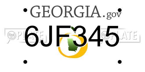 6JF345 Georgia License Plate