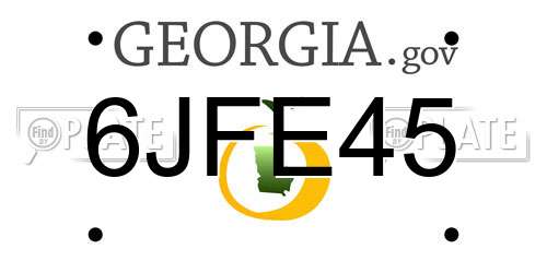 6JFE45 Georgia License Plate