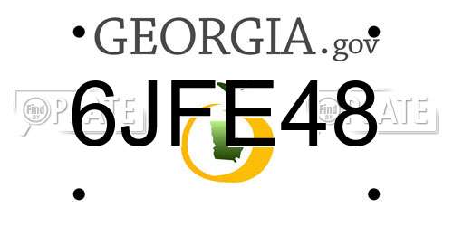 6JFE48 Georgia License Plate