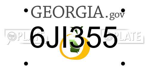 6JI355 Georgia License Plate