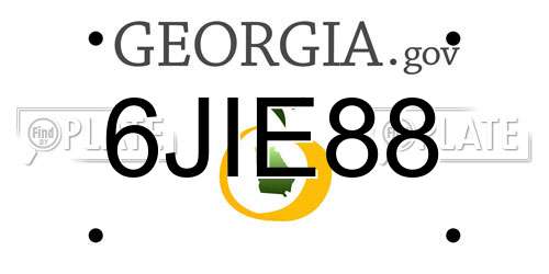 6JIE88 Georgia License Plate
