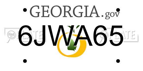 6JWA65 Georgia License Plate