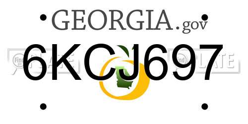 6KCJ697 Georgia License Plate
