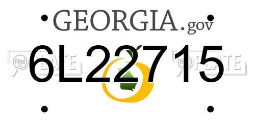 6L22715 Georgia License Plate