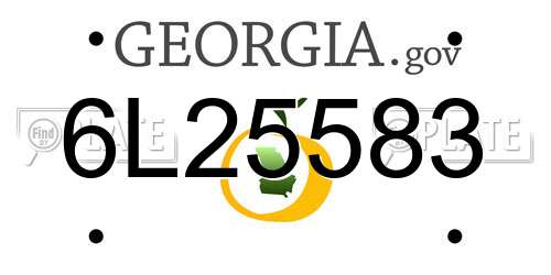 6L25583 Georgia License Plate