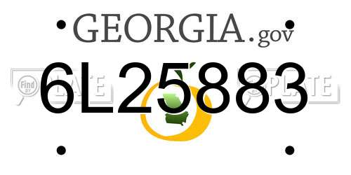6L25883 Georgia License Plate