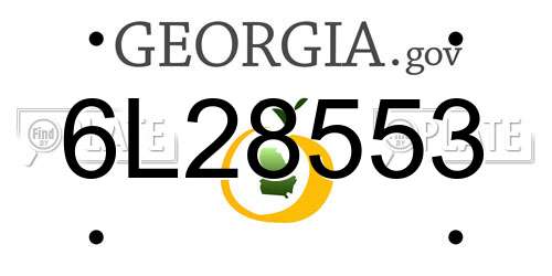 6L28553 Georgia License Plate