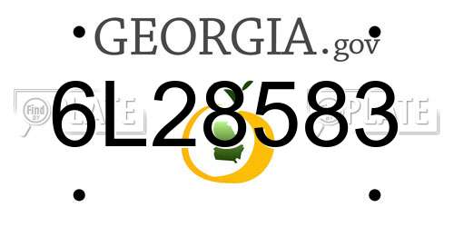6L28583 Georgia License Plate