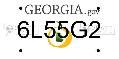 6L55G2 Georgia License Plate