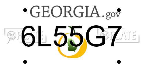 6L55G7 Georgia License Plate