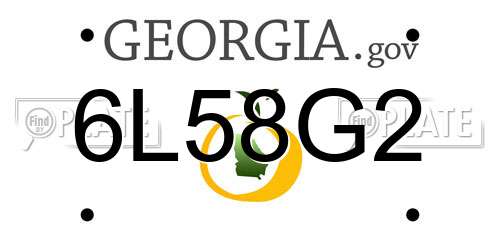 6L58G2 Georgia License Plate