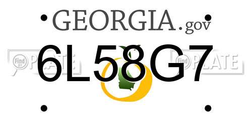 6L58G7 Georgia License Plate