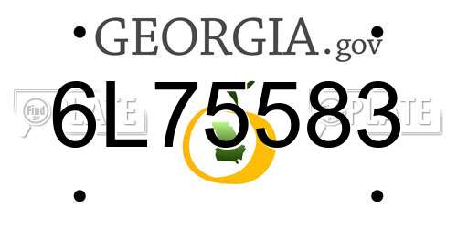 6L75583 Georgia License Plate