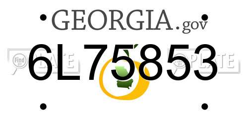 6L75853 Georgia License Plate