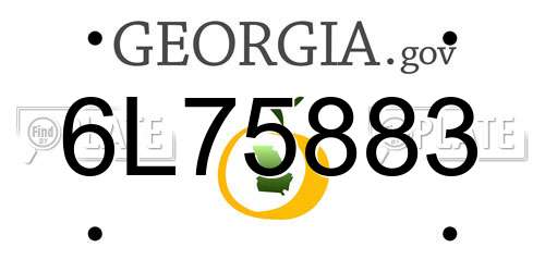 6L75883 Georgia License Plate