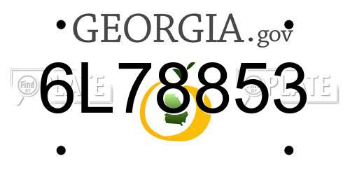 6L78853 Georgia License Plate