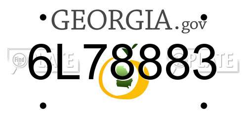 6L78883 Georgia License Plate