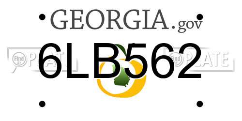 6LB562 Georgia License Plate
