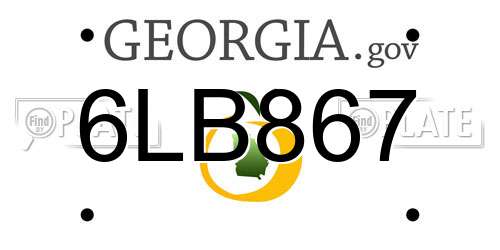 6LB867 Georgia License Plate