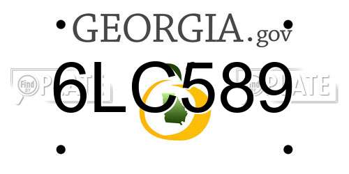 6LC589 Georgia License Plate