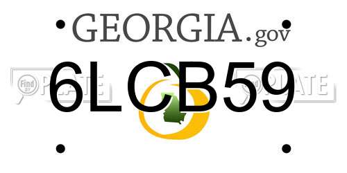 6LCB59 Georgia License Plate