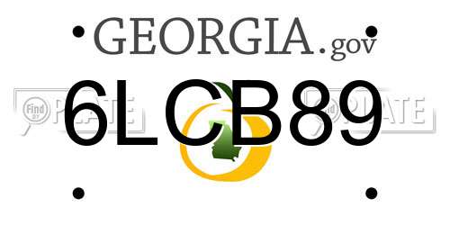 6LCB89 Georgia License Plate