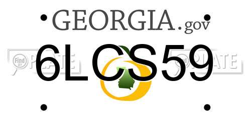 6LCS59 Georgia License Plate
