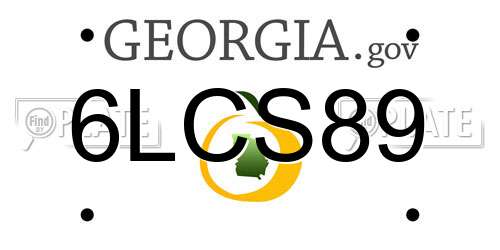 6LCS89 Georgia License Plate