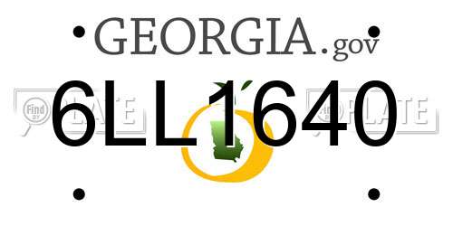 6LL1640 Georgia License Plate