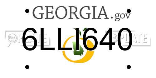 6LLI640 Georgia License Plate