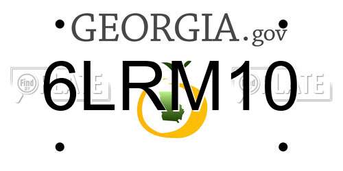 6LRM10 Georgia License Plate