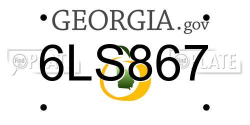 6LS867 Georgia License Plate