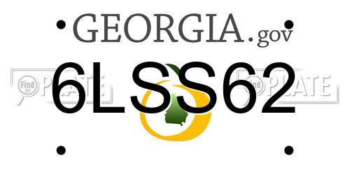 6LSS62 Georgia License Plate