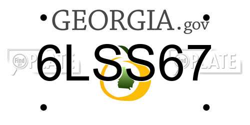 6LSS67 Georgia License Plate